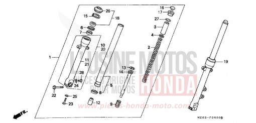 FRONT FORK NTV650S de 1995